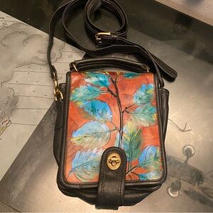 Vintage real leather artist crossbody